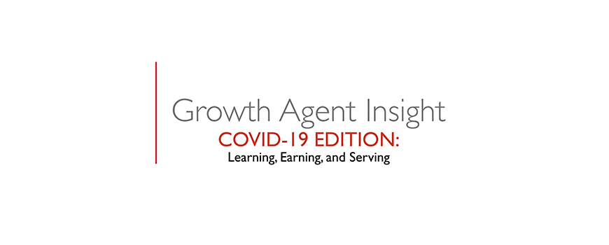 text on a white background: growth agent insight, covid-19 edition